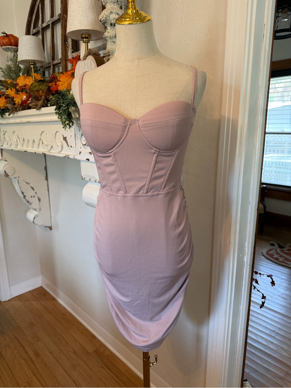 Light Pink Bustier Bodycon Mini Dress